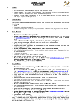 team manager`s guidelines