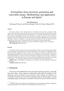 Externalities from electricity generation and