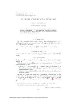 ON THE SET OF POINTS WITH A DENSE ORBIT 1. Introduction Let