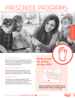 PRESCHOOL PROGRAMS