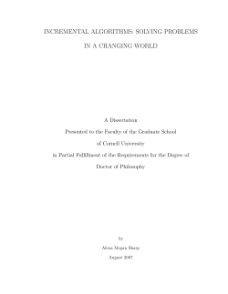 incremental algorithms: solving problems in a changing world