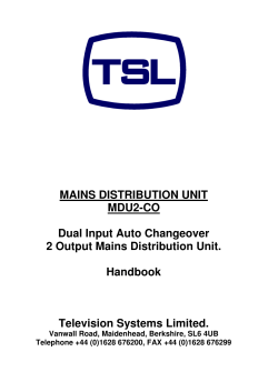 MAINS DISTRIBUTION UNIT MDU2-CO Dual Input