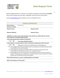 Data Request Form - Washington Poison Center