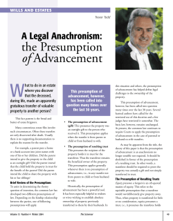 the Presumption of Advancement