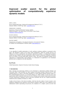 Improved scatter search for the global optimization of