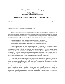 emba 544: strategic management / business policy