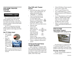 DVD HOME THEATER SYSTEM Set TV Video Input Play DVD with