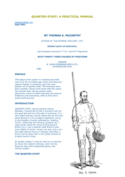 QUARTER-STAFF: A PRACTICAL MANUAL Journal of Manly Arts