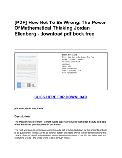 How Not To Be Wrong: The Power Of Mathematical Thinking