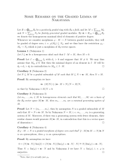 Some Remarks on the Graded Lemma of Nakayama