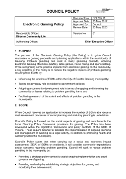 Electronic Gaming Policy - City of Greater Geelong