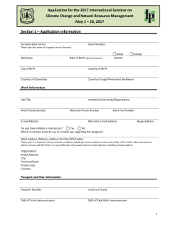 Application for the 2017 International Seminar on Climate Change