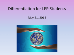 Differentiation for LEP Students PowerPoint
