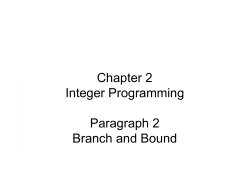 Chapter 2 Integer Programming Paragraph 2 Branch