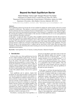 Beyond the Nash Equilibrium Barrier