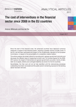 The cost of interventions in the financial sector since 2008 in the EU