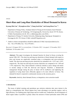 Short-Run and Long-Run Elasticities of Diesel Demand in