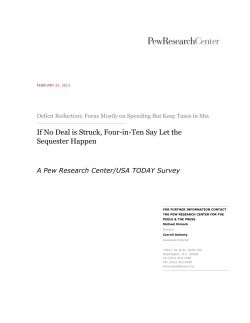 If No Deal is Struck, Four-in-Ten Say Let the Sequester Happen