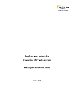 Irrigation Prices for SunWater Schemes