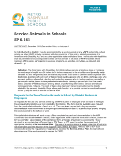 Service Animals in Schools - Metro Nashville Public Schools