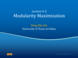 Modularity Maximization - The University of Texas at Dallas