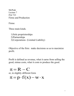 Chapter 6: Firms and Production
