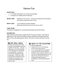 Nature Fun OBJECTIVES: To increase awareness of our natural