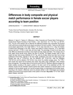 Differences in body composite and physical match performance in