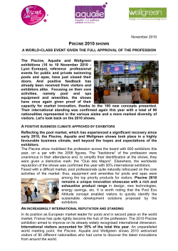 November 2010 PISCINE 2010 SHOWS A WORLD