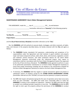 SWM Maintenance Agreement