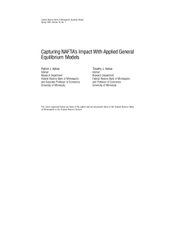 Capturing NAFTA`s Impact With Applied General Equilibrium Models