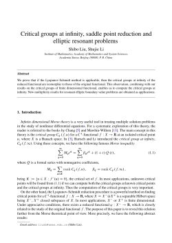 Critical groups at infinity, saddle point reduction and elliptic resonant