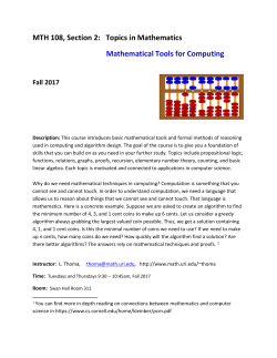 MTH 180X Mathematical Tools for Computing