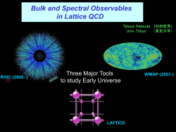 Bulk and Spectral Observables in Lattice QCD (25) Tetsuo Hatsuda