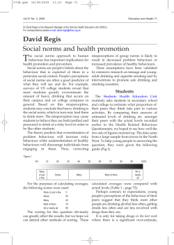 David Regis Social norms and health promotion