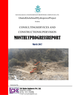 Monthly Progress Report March 2017