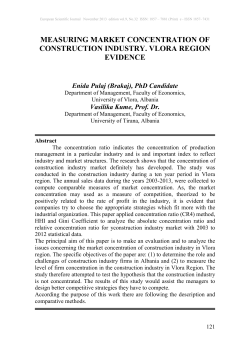 measuring market concentration of construction industry. vlora