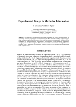 Experimental Design to Maximize Information