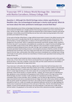 Interview with Martin Carruthers, Orkney College, UHI