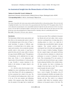 An Anatomical Insight into the Biomechanics of Cobra Posture