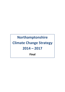 Northamptonshire Climate Change Strategy 2014 &ndash; 2017