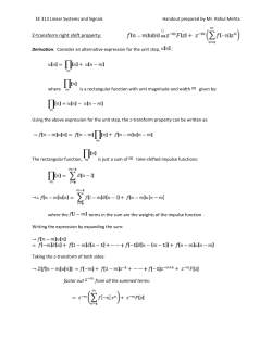 Z-transform right shift property: