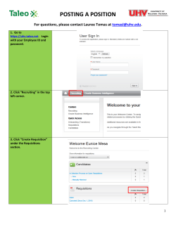 Taleo Manual - Posting a Position