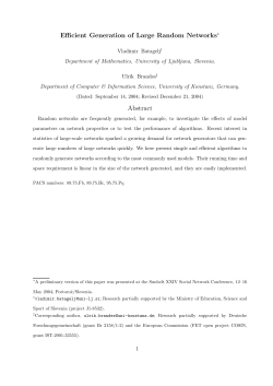 Efficient Generation of Large Random Networks