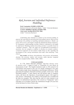 Risk Aversion and Individual Preferences Modelling