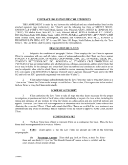 Condensed Contract for Employment of Attorneys