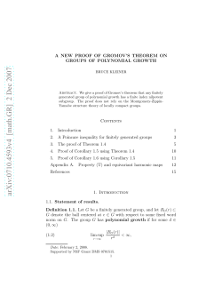 A new proof of Gromov`s theorem on groups of polynomial growth