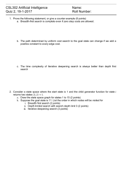 CSL302 Artificial Intelligence Name: Quiz 2, 19-1