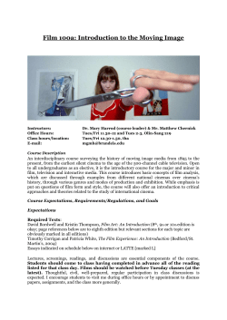 An interdisciplinary course surveying the history of moving image