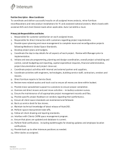 Position Description - Move Coordinator To coordinate